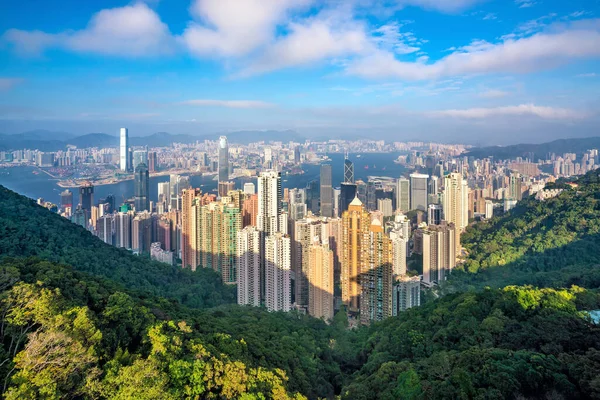 Skyline Ville Hong Kong Avec Vue Sur Port Victoria Vue — Photo