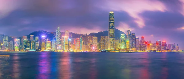Χονγκ Κονγκ Ορίζοντα Της Πόλης Στην Κίνα Πανόραμα Από Όλη — Φωτογραφία Αρχείου