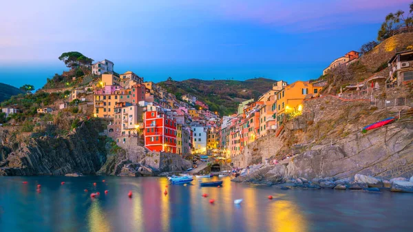 Riomaggiore First City Cique Terre Sequence Hill Cities Liguria Italy — Stock Photo, Image