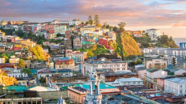 Colorful buildings of the UNESCO World Heritage city of Valparaiso, Chile clipart