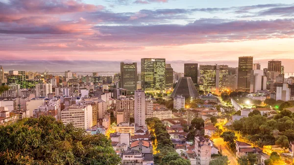 Pohled Rio Janeiro Soumraku Brazílii — Stock fotografie