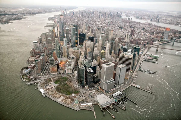 Vista Aérea Manhattan Skyline Nova Iorque Nos Estados Unidos — Fotografia de Stock