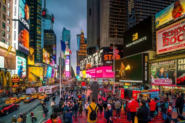 New York City Mars Quartier Times Square Avec Art Néon — Photo