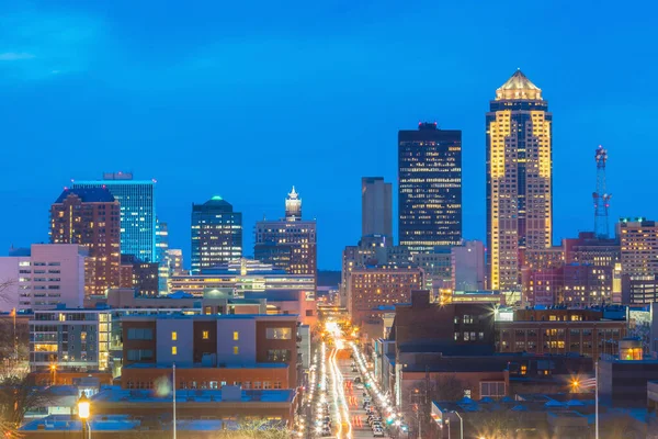 Des Moines Iowa Skyline Usa Estados Unidos América — Fotografia de Stock