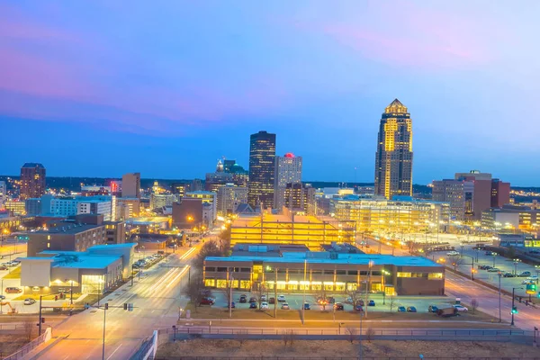 Des Moines Iowa Skyline Usa Stany Zjednoczone Ameryki — Zdjęcie stockowe