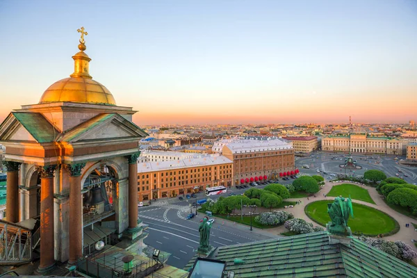 Ciudad Vieja San Petersburgo Skyline Desde Vista Superior Atardecer Rusia — Foto de Stock