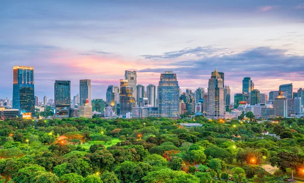 Skyline Von Bangkok Mit Lumpini Park Von Oben Thailand Bei — Stockfoto