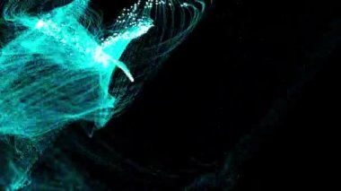 Mürekkep Hamle Shot. Açık Mavi Parçacık Mürekkebinin Kozmik Soyutlama.