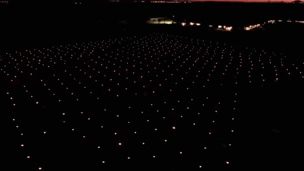 充满灯光的方形的空中镜头 — 图库视频影像