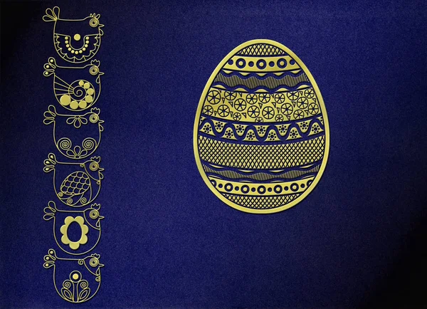 easter ornamented background with eggs and chickens