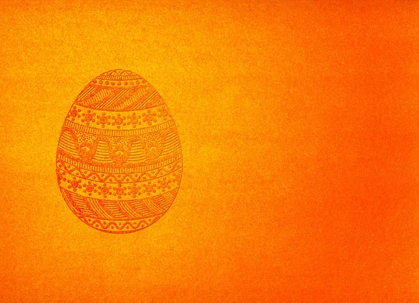 Huevo Pascua Con Adornos Sobre Fondo Texturizado — Foto de Stock