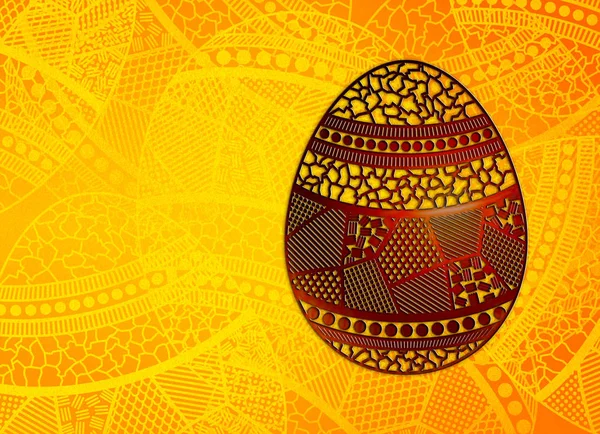 easter egg with ornaments on the textured background