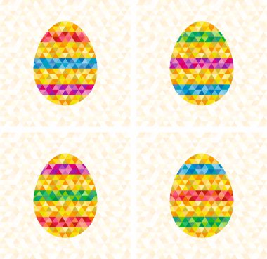 hipster tarzında üçgenler yapılmış Paskalya yumurtası