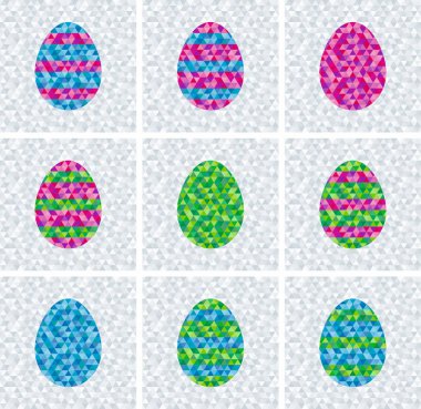 hipster tarzında üçgenler yapılmış Paskalya yumurtası