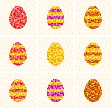 hipster tarzında üçgenler yapılmış Paskalya yumurtası