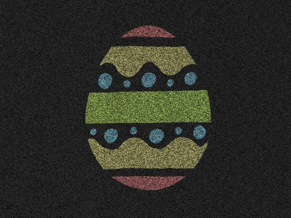 Асфальтовий Фон Розфарбованим Пасхальним Яйцем — стокове фото