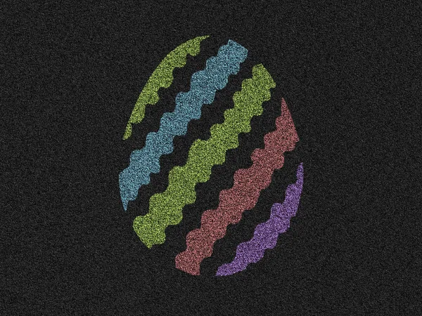 Asphalt Background Painted Easter Egg — Stock Photo, Image