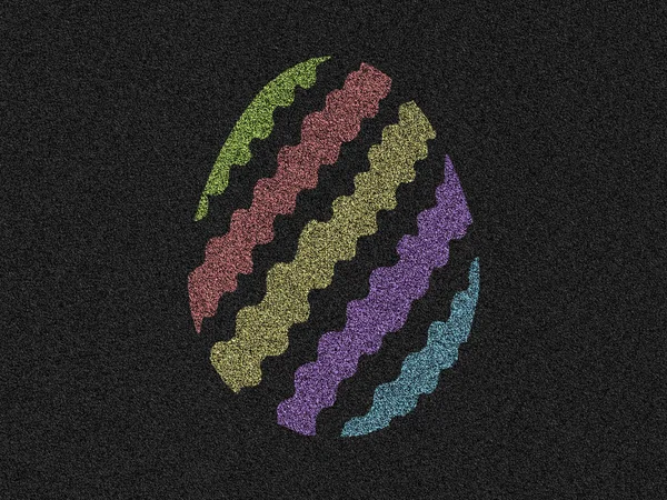 Asphalt Background Painted Easter Egg — Stock Photo, Image