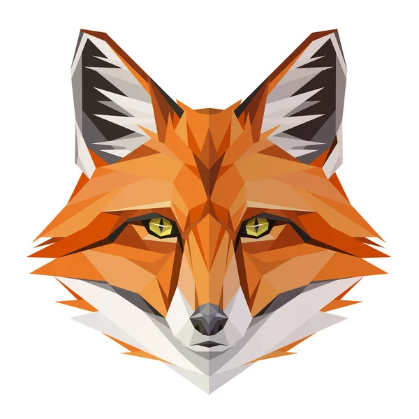 Fox Design Poli Baixo Ilustração Vetorial Triangular — Vetor de Stock
