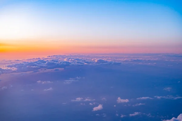 Evening sky view from the window of a passenger plane