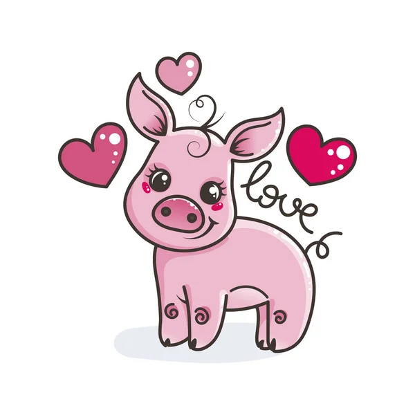 Mignon dessin animé bébé cochon — Image vectorielle