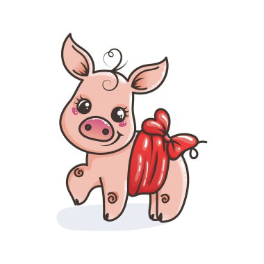 sevimli çizgi bebek domuz