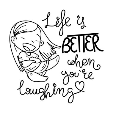 Sevimli çizgi çocuklar. Vektör ve illüstrasyon.