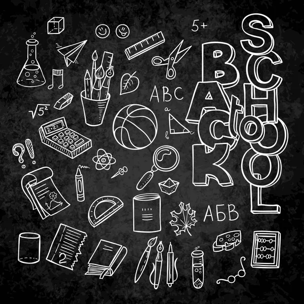 Malzemeleri toplama okula geri dizildi. Yarım yamalak defter yazı kümesiyle doodles