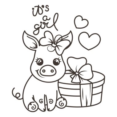 Sevimli çizgi bebek domuz serin gökkuşağı gözlük