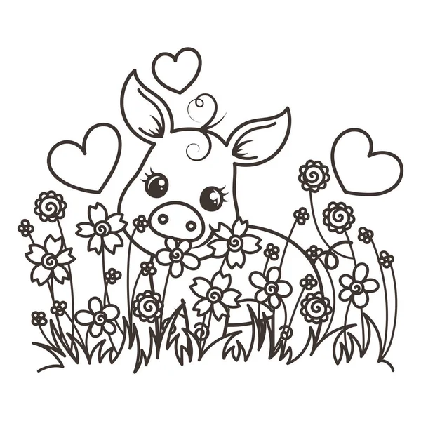 sevimli çizgi bebek domuz