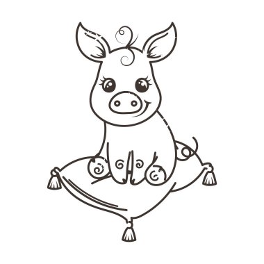 Sevimli çizgi bebek domuz serin gökkuşağı gözlük