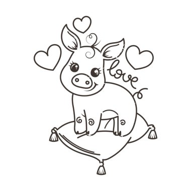 Sevimli çizgi bebek domuz serin gökkuşağı gözlük