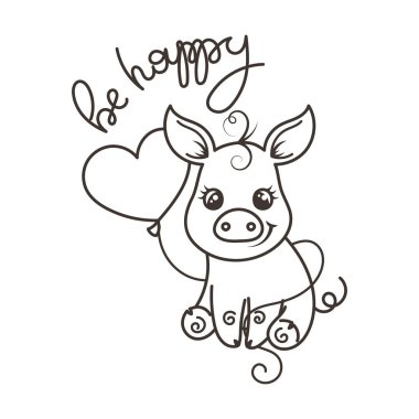 Sevimli çizgi bebek domuz serin gökkuşağı gözlük