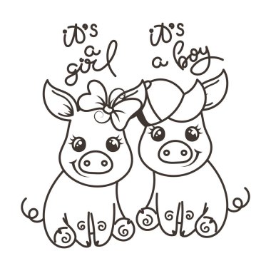 Sevimli çizgi bebek domuz serin gökkuşağı gözlük