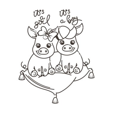 Sevimli çizgi bebek domuz serin gökkuşağı gözlük