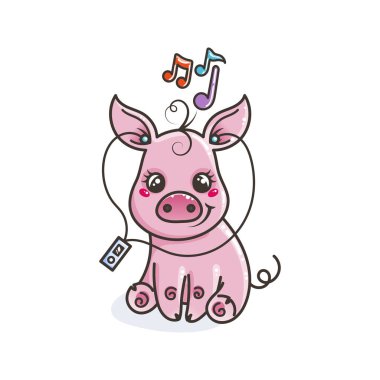 sevimli çizgi bebek domuz