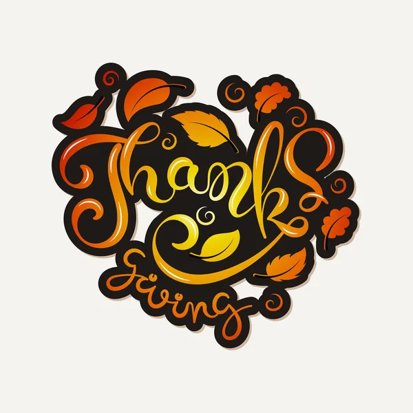 Cartaz da tipografia do Dia de Acção de Graças. Vector vintage lettering outono caligrafia . — Vetor de Stock