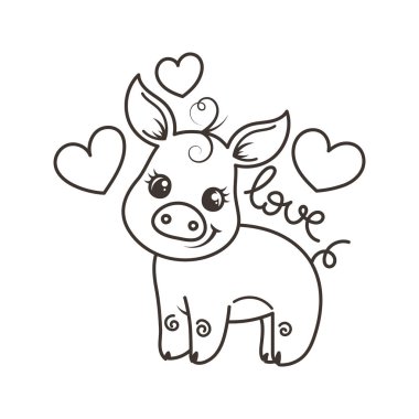 Sevimli çizgi bebek domuz serin gökkuşağı gözlük