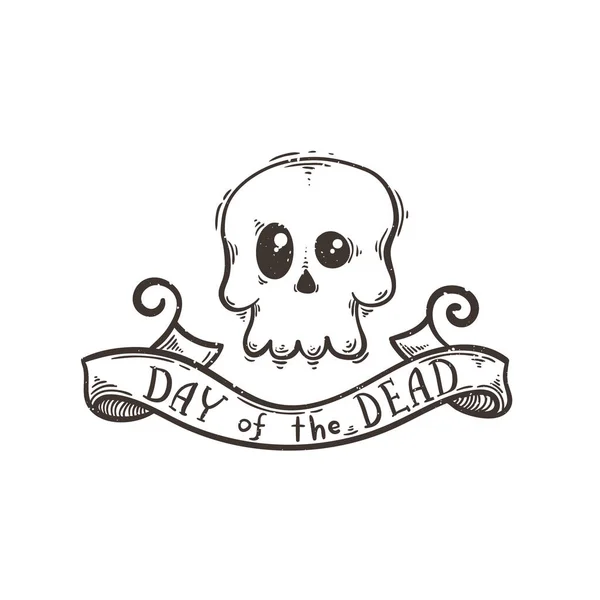 Ilustración con las letras y el cráneo del Día de los Muertos . — Vector de stock