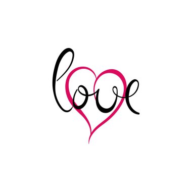 Sevgililer aşk metin parmak izi, tasarımlar, kartları ve giysiler. Rozet bir ses etiketi simgesi