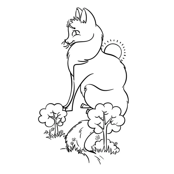 Carino cartone animato volpe — Vettoriale Stock