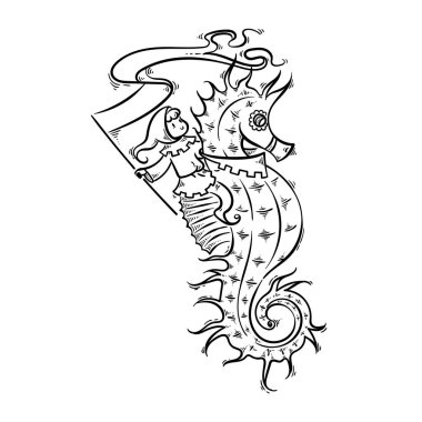 Seahorse ile elf-binici.