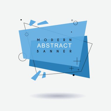 Anahat memphis tasarımı tarzı düz geometrik şekille. Retro poster tasarım stili canlı şeffaf afiş