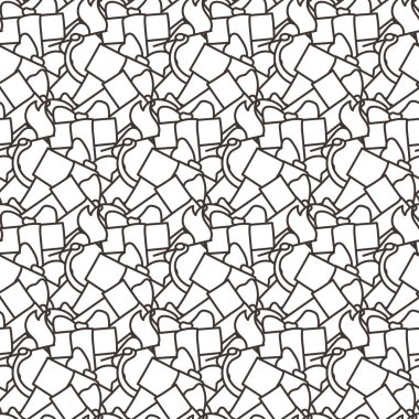 Komik doodle hediye kutuları ile seamless modeli. Parmak izi, kart, tasarımlar ve boyama kitapları için şirin