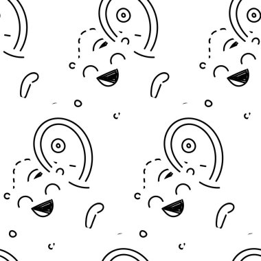 Sevimli çizgi canavarlar ve hayvanlar ile sorunsuz vektör desen. Ambalaj, ambalaj kağıdı, boyama sayfaları, duvar kağıdı, kumaş, moda, ev dekorasyonu, baskı vb için güzel