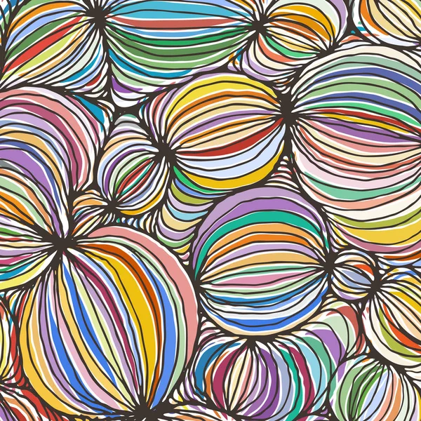 Vector doodle bosquejo abstracto bola ornamental raya fondo — Vector de stock