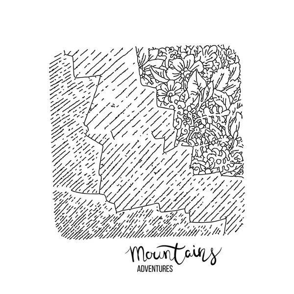 Soyut El çizilmiş görüntü, gravür tarzı, grunge dokulu