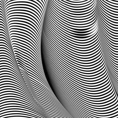 Dalgalı arka plan, optik art, çizgili opart