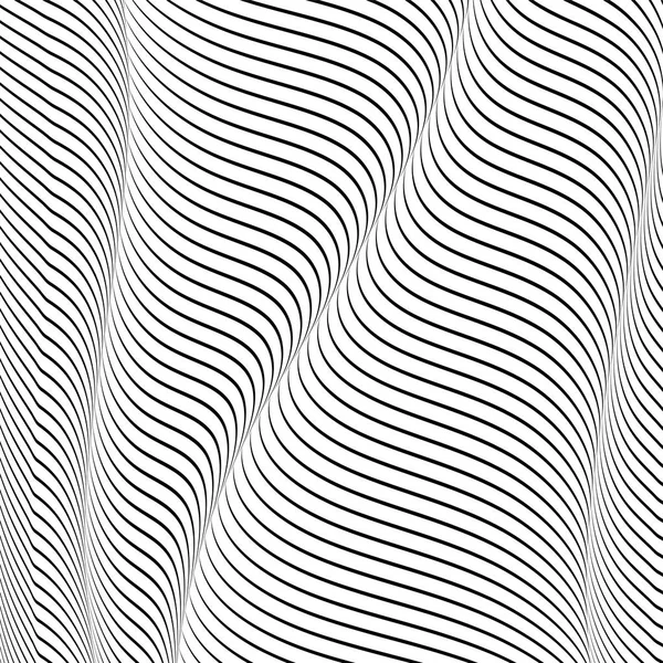 Abstract wavy background, optical art, opart striped — Stock Vector