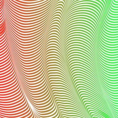 Soyut asit renk dalgalı arka plan, optik sanat, çizgili opart. Neon degrade